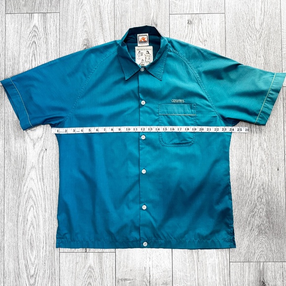 Silas and Maria Holmes Vintage S/S Bowling Shirt Size XL Teal 90s Skateboarding - Picture 9 of 10